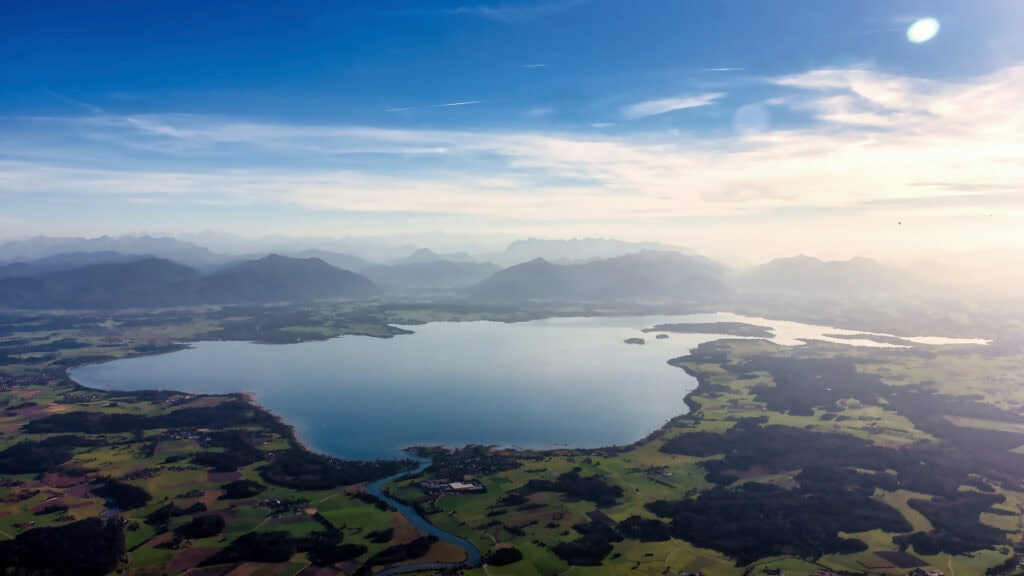Luftaufnahme Blick auf den Chiemsee